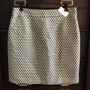 Banana Republic Black/Taupe/Gold Diamond Skirt -14